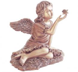 BRONZE ANGEL WITH BUTTERFLY